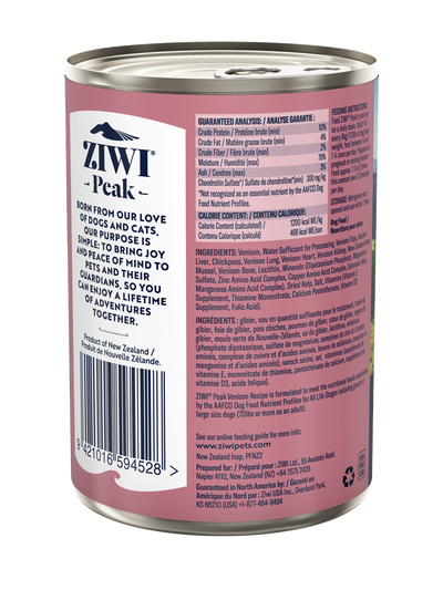 ZIWI Peak Dog Venison Can 390g